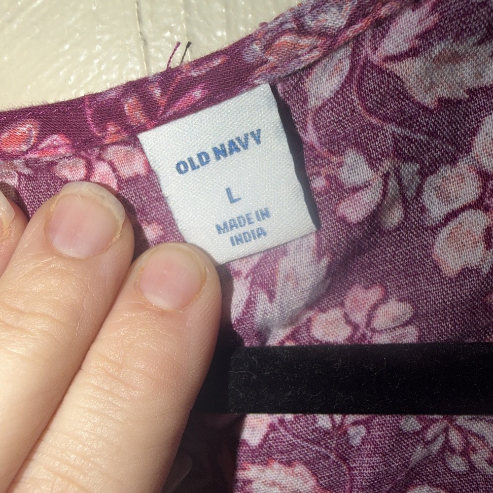 Old Navy Babydoll Dress Floral Boho Casual Mini Long Sleeve Peasant - Picture 4 of 5